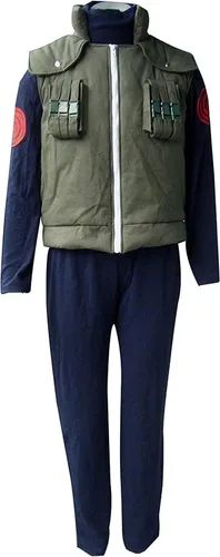 Vista 3 de ZYHCOS Disfraz de cosplay Hatake Kakashi para Halloween, traje completo con peluca, talla EE. UU