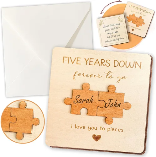 Vista 7 de STOFINITY Tarjeta de Aniversario de 1 Año para Novio Novia - Tarjetas de Feliz Primer Aniversario para Hombres, 1ª Tarjeta de Citas de Papel