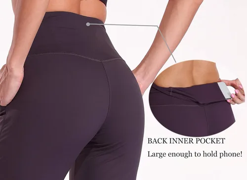 Vista 101 de Oalka - Pantalones deportivos para mujer, con cintura alta y bolsillos, para hacer deporte, yoga y entrenar