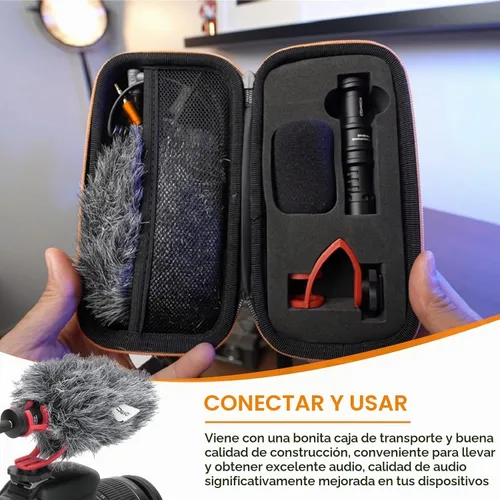 Vista 5 de Comica Micrófono de cámara CVM-VM10II, micrófono direccional cardioide de escopeta para video, videocámara para cámaras Canon, Nikon, Fuji, Sony