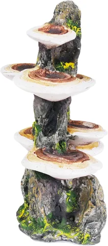 Vista 6 de Penn-Plax Deco-Réplicas - Tronco de árbol con estante para decoración de acuario de hongos, seguro para peceras de agua dulce y salada
