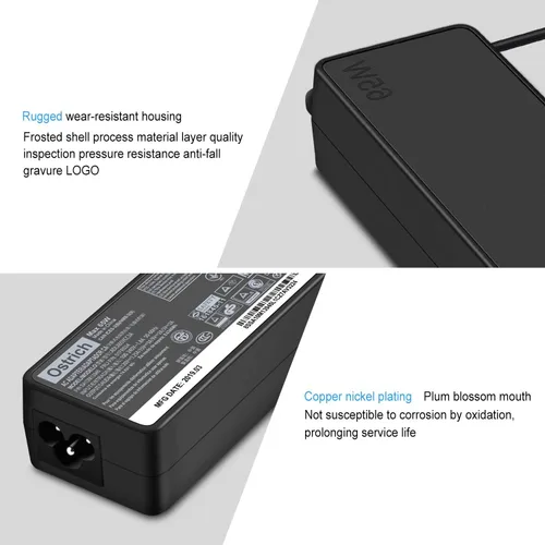 Vista 3 de Cargador compatible con Lenovo Laptop Computadora Thinkpad Yoga Chromebook USB C Cargador portátil 65W 45W