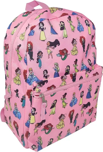 Vista 4 de Disney Princesa 16" Mochila Bolsa Belle Cenicienta Tiana Jazmín Ariel Blancanieves, Blanco