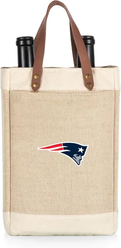 Vista 28 de PICNIC TIME NFL Pinot - Jute 2 Bottle Insulated Wine Bag - Wine Tote Bag - Wine Gift Bag, (Beige)