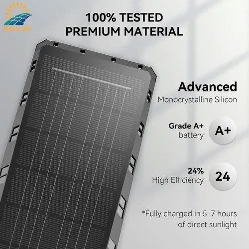 Vista 3 de Adewalk Luces solares de 5000 W para exteriores, luces solares LED de 7000 K para exteriores con sensor de movimiento y control remoto, IP66
