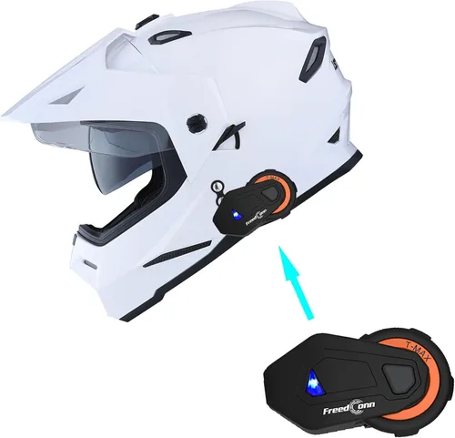 Vista 12 de 1Storm Dual Sport Motocross Off Road Casco de cara completa con visera doble: HF802