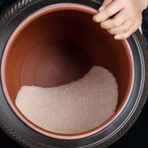 Vista 2 de DXYLFFF Dispensador de granos de 55.1 lbs, cilindro de arroz de cerámica con tapa, almacenamiento hermético de alimentos a granel, organización