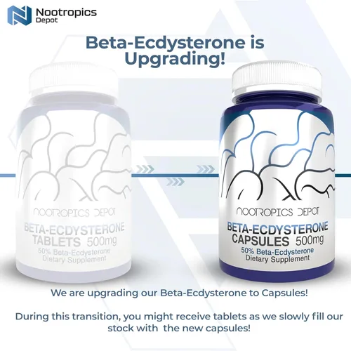 Vista 3 de Nootropics Depot Beta Ecdysterona/20-hidroxiecdisona 50% cápsulas 500mg Extracto de cianotis aracnoidea Fitoecdisteroide 30