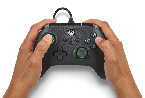 Vista 9 de PowerA Advantage Wired Controller for Xbox Series X S - Celestial Green, Black Xbox Controller with Detachable 10ft USB-C Cable, Mappable Buttons