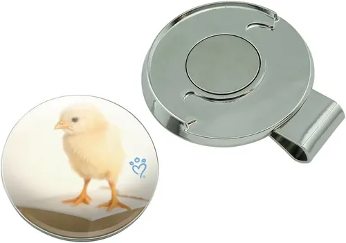 Vista 4 de Pequeño pollito en el libro del sombrero de golf clip con marcador magnético de la bola, Multi