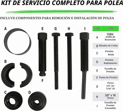 Vista 5 de OEMTOOLS Kit de extractor e instalador de polea de dirección asistida, remueve e instala poleas de bomba de dirección asistida en la mayoría