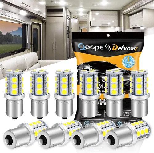 Vista 9 de Bombilla LED 1156 1141 de 10V-30V CA/CC súper brillante blanco cálido 1073 7506 BA15S bombillas de repuesto para RV caravana cámper remolque