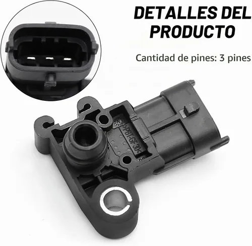Vista 2 de Saihisday Sensor MAP de presión absoluta del colector para Chevy Aveo 2009-2011 Buick Enclave 2008-2019 Cadillac XTS 2013-2019 Sustituye #55573248