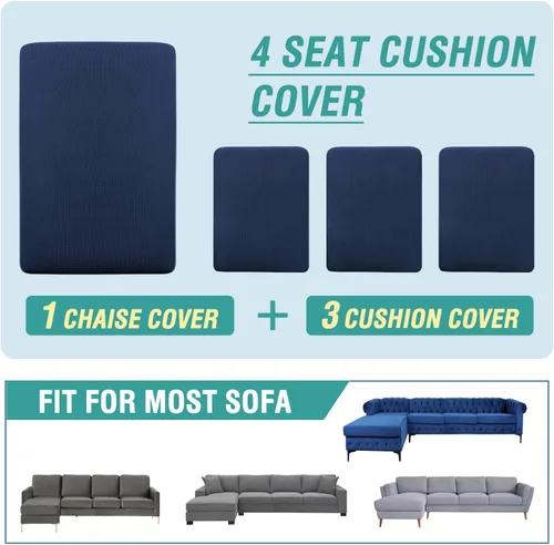 Vista 202 de OKYUK Fundas para sofá modular, 3 piezas, fundas de cojín de terciopelo para sofá, en forma de L, funda de cojín separado para sofá, protector