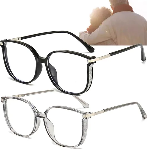 Vista 7 de Gafas de lectura de luz anti-azul portátiles de moda para mujer, con diamantes brillantes