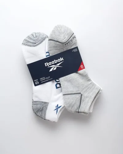 Vista 2 de Reebok Calcetines acolchados básicos de corte bajo transpirables para hombre (paquete de 6)