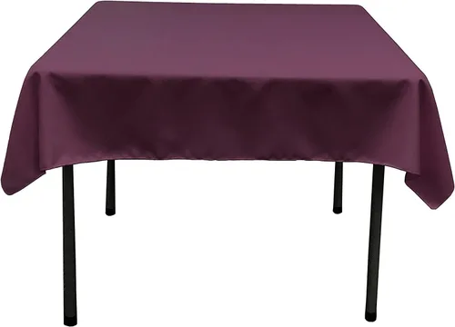 Vista 45 de LA Linen. Mantel cuadrado de popelina de poliéster