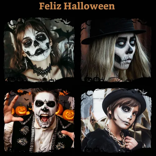 Vista 8 de Black & White Oil Face Body Paint Washable Halloween Cosplay Makeup