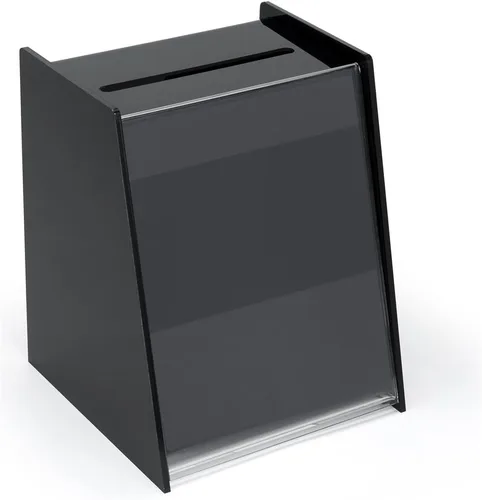 Vista 4 de Urna acrílica con soporte para letrero de 8.5 por 11 pulgadas - negro