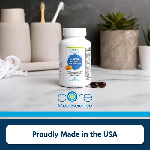 Vista 6 de Core Med Science - Complejo B multivitamínico metilado liposomal, 90 cápsulas blandas Non-GMO Active Super B Complex Vitamin Supplement for Heart