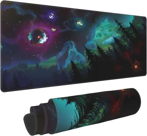 Vista 22 de Space Universe Outer Wilds - Alfombrilla de mouse para juegos, grande, extendida, para computadora, teclado y escritorio completo