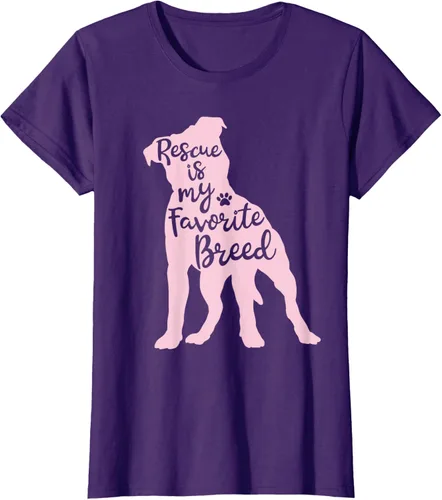 Vista 8 de Pitbull Rescue Is my Favorite Breed Dog Pit Bull Mama - Camiseta, Negro, S