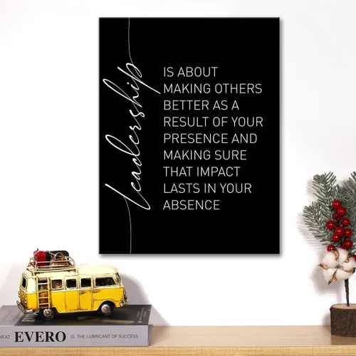 Vista 4 de Lienzo con cita de liderazgo, arte para pared, diseño de liderazgo motivacional, pintura para oficina, hogar, decoración de pared enmarcada, líder