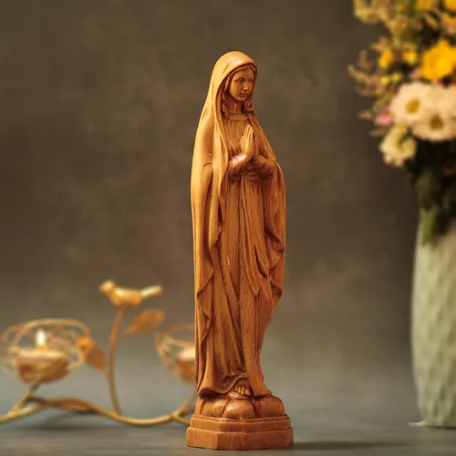 Vista 3 de 11.8 Inches Our Lady of Lourdes Catholic Icons Handmade Our Lady Statue Religious Gifts Our Lady of Guadalupe Catholic Art Mothers Day Gifts