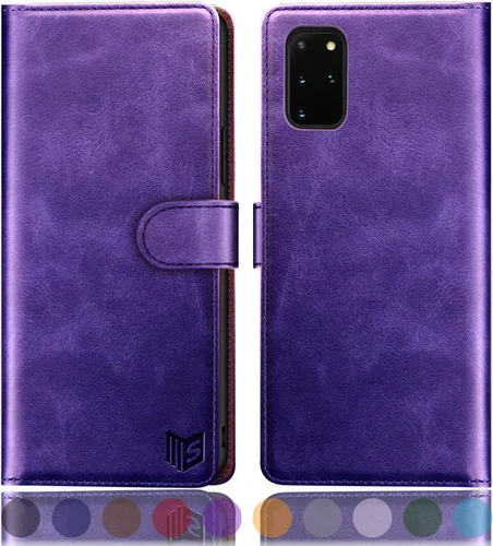 Vista 16 de SUANPOT Funda de piel tipo cartera para Samsung Galaxy S20+/S20 Plus de 6.7 pulgadas (sin S20 6.2 pulgadas/S20 Ultra 6.9 ") con tarjetero RFID