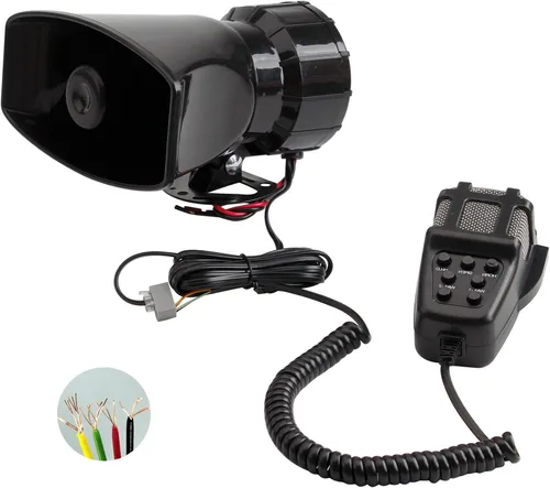 Vista 10 de Kit de sistema de altavoces de sirena de policía PA, sirena de advertencia de emergencia 12V 200W 125-145dB con control remoto con micrófono de mano