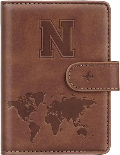 Vista 16 de Funda para Pasaporte Personalizada con Letra de la A a la Z, Billetera de Viaje con Bloqueo RFID, Funda para Pasaporte, Estuche para Pasaporte