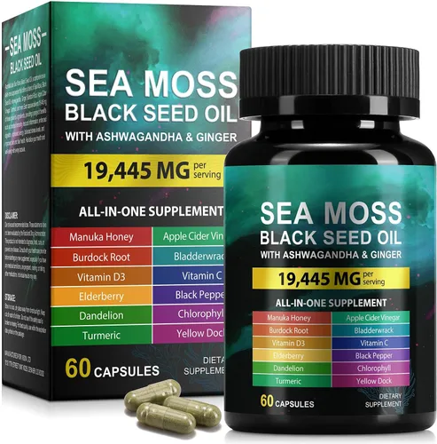 Vista 8 de Gomitas de musgo marino, musgo marino, vejiga, ashwagandha, raíz de bardana, energía, apoyo inmunológico, 60 gomitas veganas