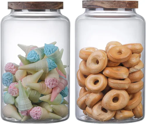 Vista 10 de Recipiente de café al vacío de vidrio para almacenamiento de alimentos con tapas herméticas, recipiente de café de vidrio de borosilicato