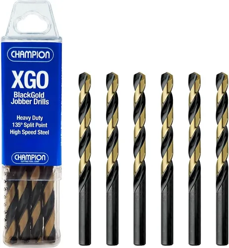 Vista 4 de Champion Herramienta de corte Heavy Duty BlackGold Jobber Brocas, punto de división de 135 grados: XGO-1/2 (6 piezas por paquete)-HECHO EN EE. UU