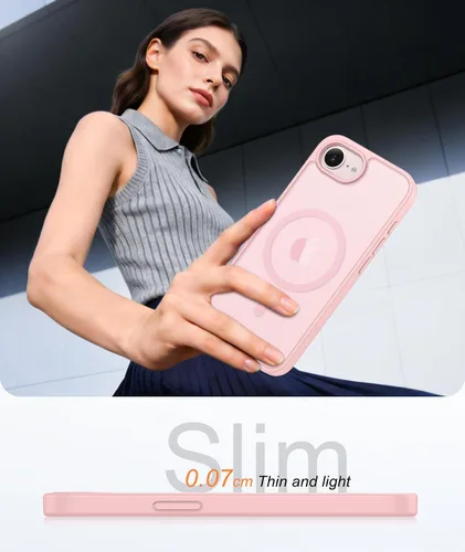 Vista 540 de FNTCASE Funda para iPhone 17 Pro: Fundas delgadas translúcidas de color azul claro compatibles con MagSafe, protección completa de la cámara