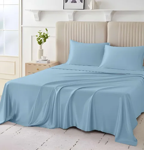 Vista 21 de Giza Sheets Twin – Sábanas de 100% algodón egipcio Giza – Sábanas para colchón de hasta 18 pulgadas de profundidad – 4 piezas de sábanas de algodón