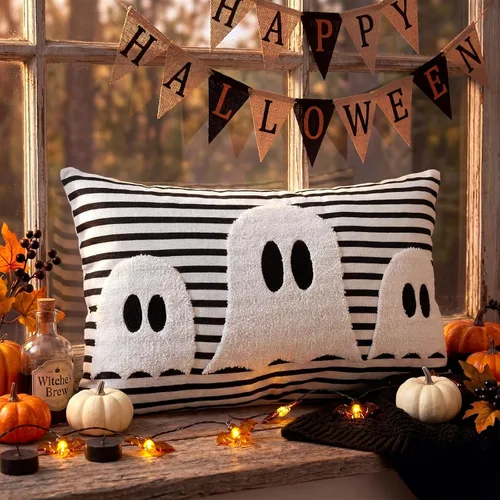 Vista 16 de Boao Merry & Bright - Fundas de almohada lumbar de 12 x 24 pulgadas Rojo Blanco
