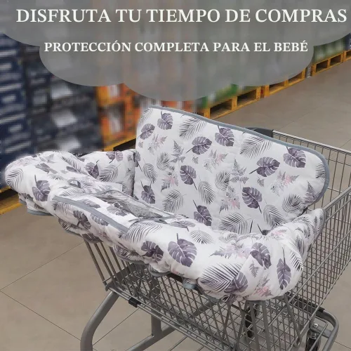 Vista 2 de RHYDEER Funda para carrito de compras para bebé, funda para silla alta 2 en 1, enrolla y listo, ajuste universal