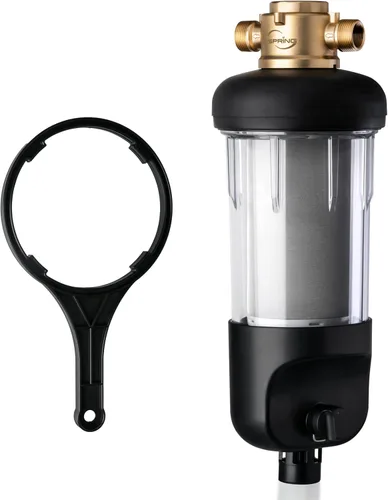 Vista 10 de iSpring WSP50ARJ-BP Prefiltro para toda la casa, filtro de agua de sedimentos giratorio con derivación, carcasa transparente mejorada, tamaño jumbo