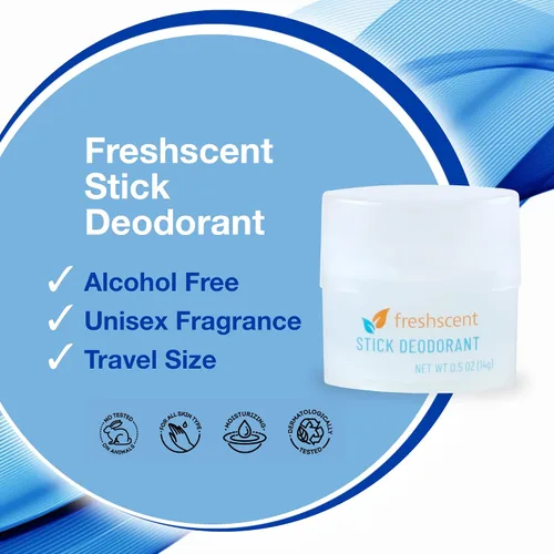 Vista 3 de Freshscent - Desodorante en barra de 0.5 onzas (paquete de 144), tamaño de viaje, sin alcohol, fragancia ligera, empaquetado a granel y perfecto