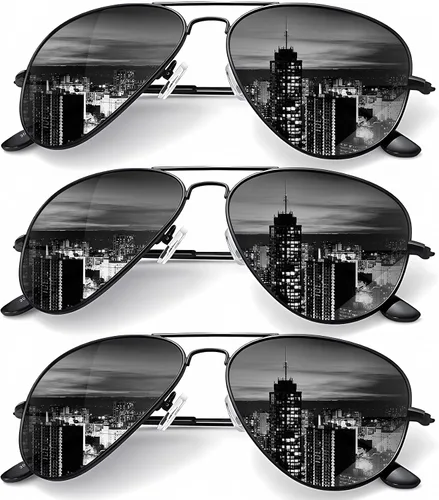 Vista 40 de KALIYADI Classic Aviator Sunglasses for Men Women Driving Sun glasses Polarized Lens UV Blocking Negro