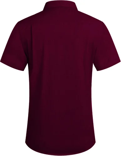 Vista 4 de COOFANDY - Camisa de lino de manga corta con botones estilo informal para hombre ideal para la playa