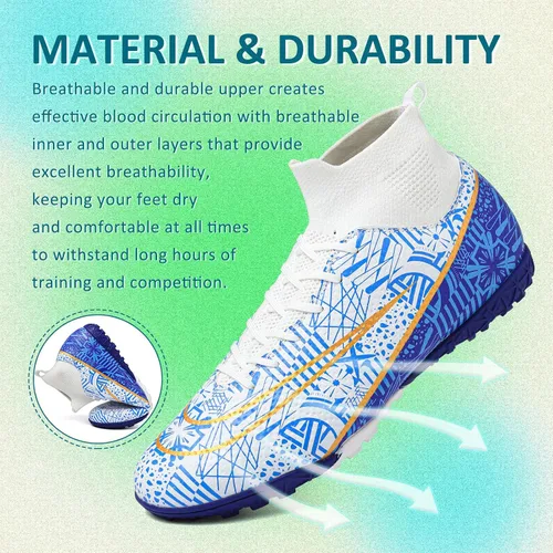 Vista 2 de Soccer Cleats Mens Women Indoor Outdoor Soccer Shoes for Big Boy AGFG