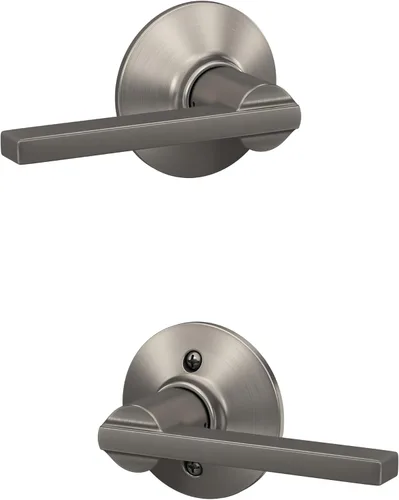 Vista 82 de Schlage F51A LAT 716 Latitude - Manija de puerta con bloqueo de entrada con llave, en acabado de bronce envejecido