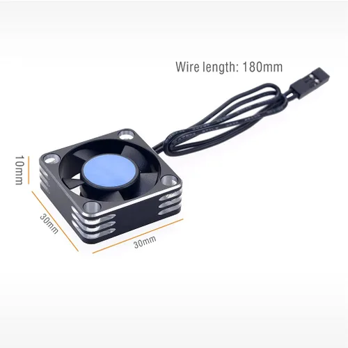Vista 7 de KingVal Ventilador de enfriamiento del motor de aluminio de 1.181x1.181x0.394 in 28000RPM para 1/8 1/10 1/12 RC Car 540 550 Motor (negro-rojo)