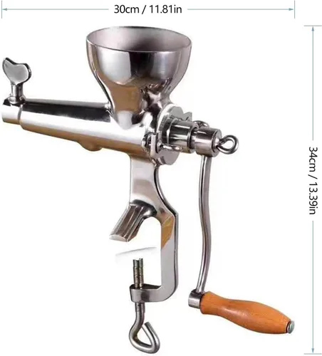 Vista 2 de HAWOK Exprimidor manual de hierba de trigo, Juicer de hierba de trigo de manivela de acero inoxidable, Exprimidor de frutas y verduras de mano