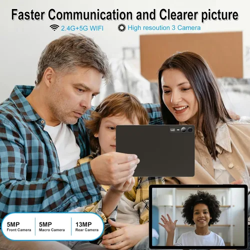 Vista 5 de 2026 Gemini AI - Tablet Android de 11 pulgadas 2000 x 1200 pantalla 2K 2 en 1, tabletas T616, 18 GB de RAM+128 GB ROM+1 TB expandir, cámara de Gris