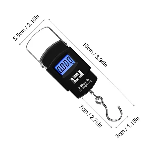 Vista 7 de Herramienta de medición de peso, báscula digital para maleta con capacidad de 110 libras110.2 lbs, báscula de pesaje portátil de acero inoxidable