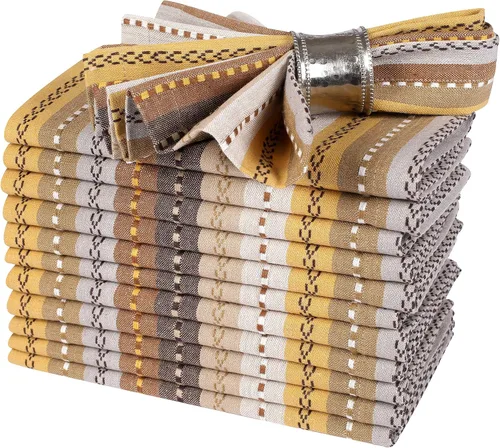 Vista 5 de Juego de 12 servilletas de tela 100% algodón puro de 18 x 18 pulgadas, servilletas de boda, lavables a máquina, servilletas de cóctel, beige Beige