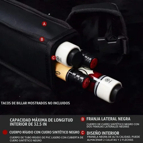 Vista 6 de Collapsar Estuche rígido para taco de piscina 2X2 Nylon/Polipiel Billar Sitck